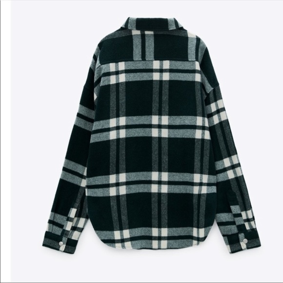ZARA PLAID OVERSHIRT Green Large - Picture 2 of 14